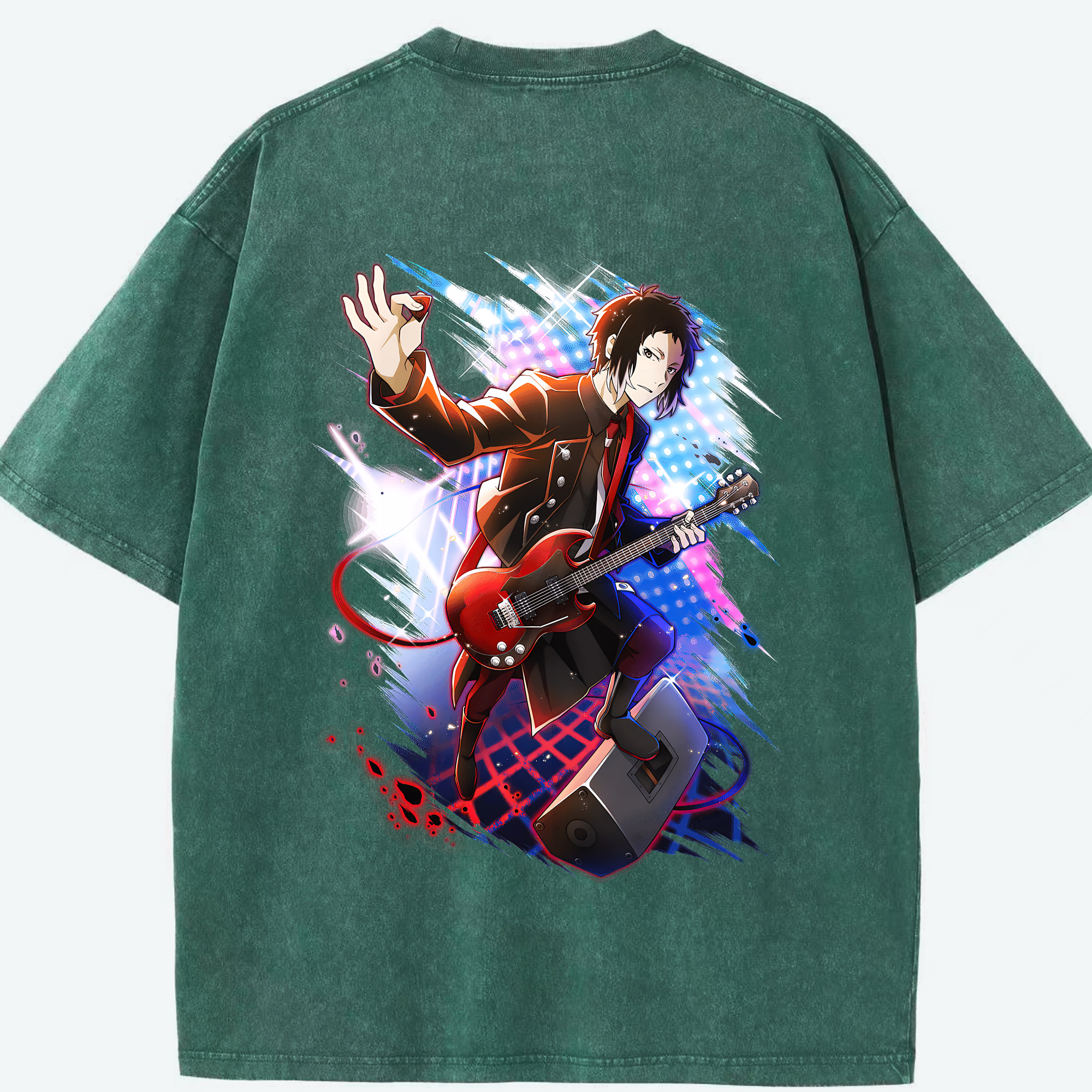 （画像用） 文豪ストレイドッグス Bungo Stray Dogs 綿100% ヴィンテージ風 半袖Tシャツ（背面プリント）